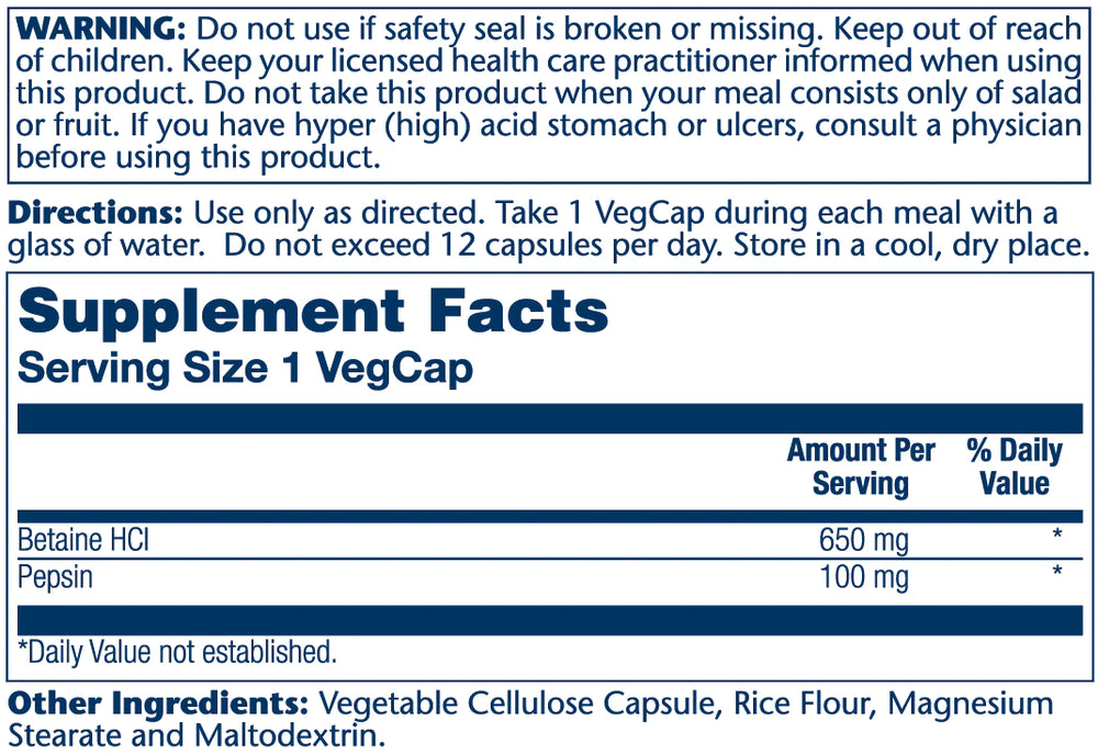 Supplement Facts Panel