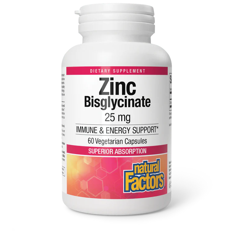 Zinc Bisglycinate 25 mg (60 Capsules)