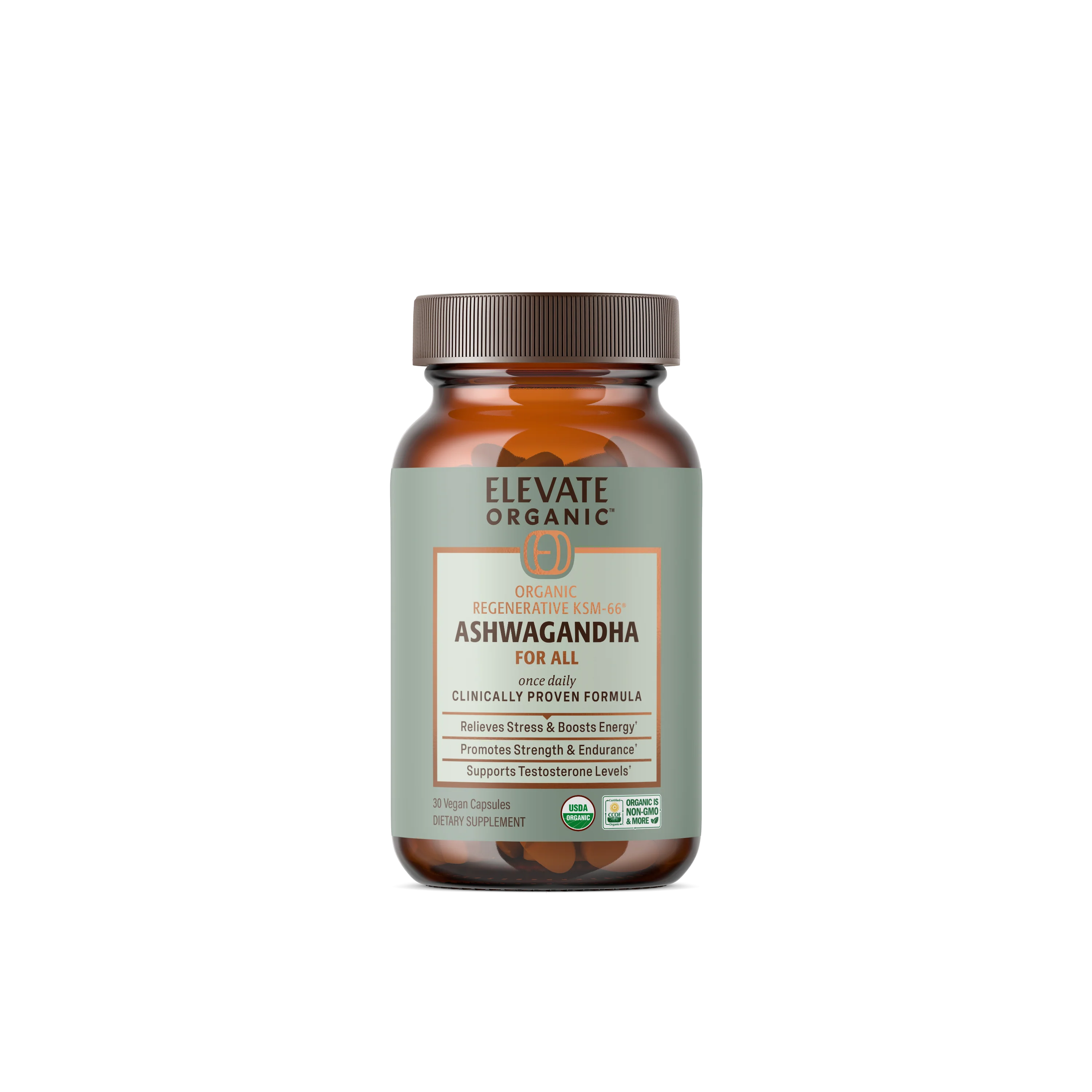 Organic Regenerative KSM-66® Ashwagandha for All – 30 Vegan Capsules