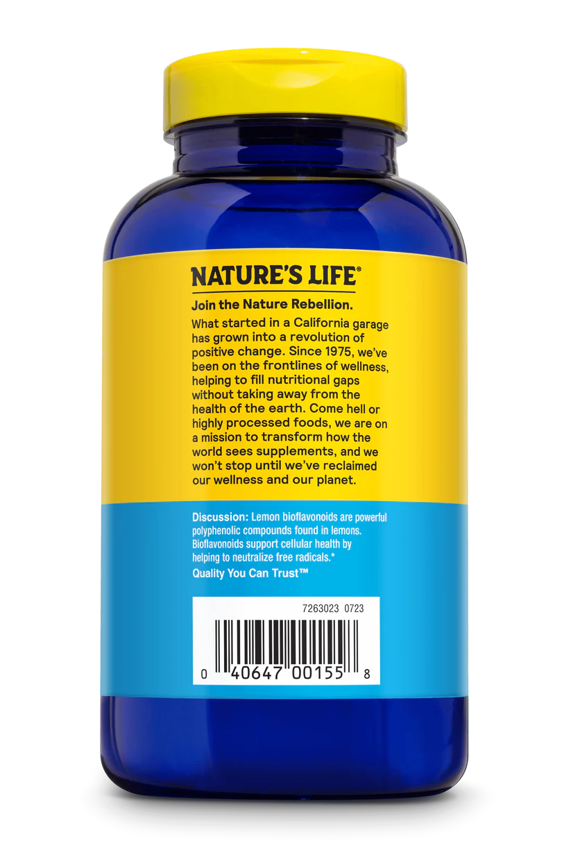 Nature's Life Lemon Bioflavonoids (1000 mg Tri‑Complex) — 100 ct / 250 ct