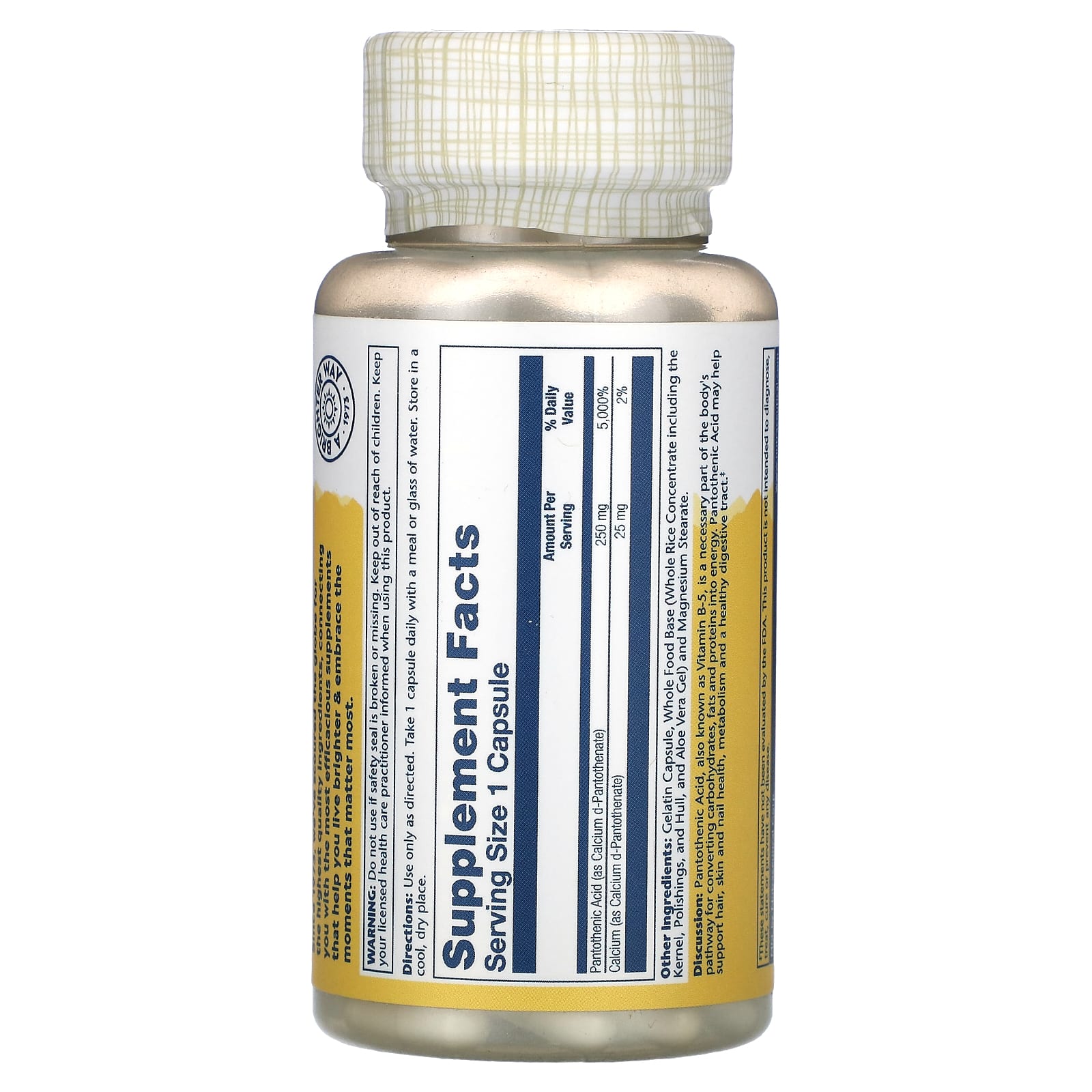 Pantothenic Acid B5 250mg