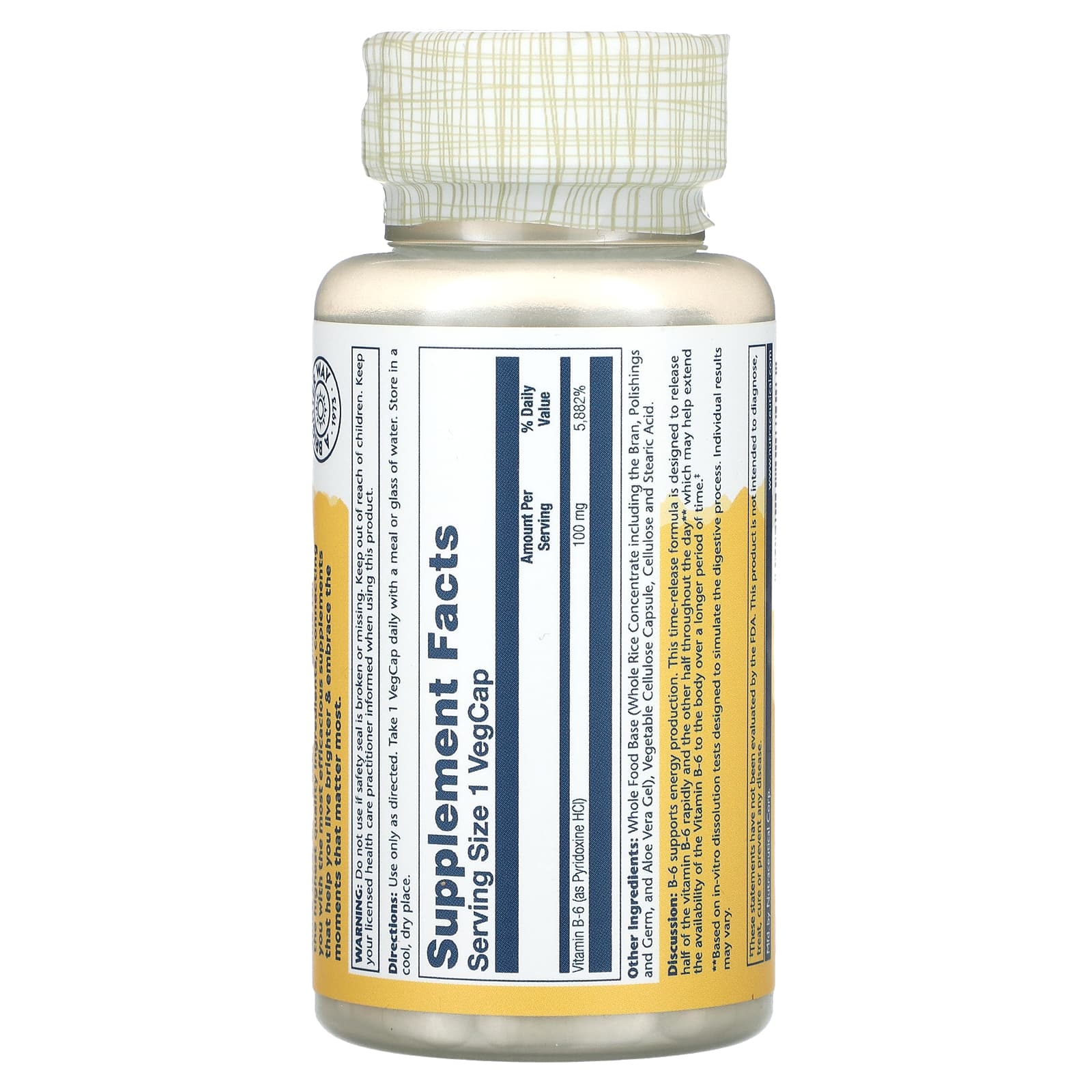 Timed Release Vitamin B6 (100mg)
