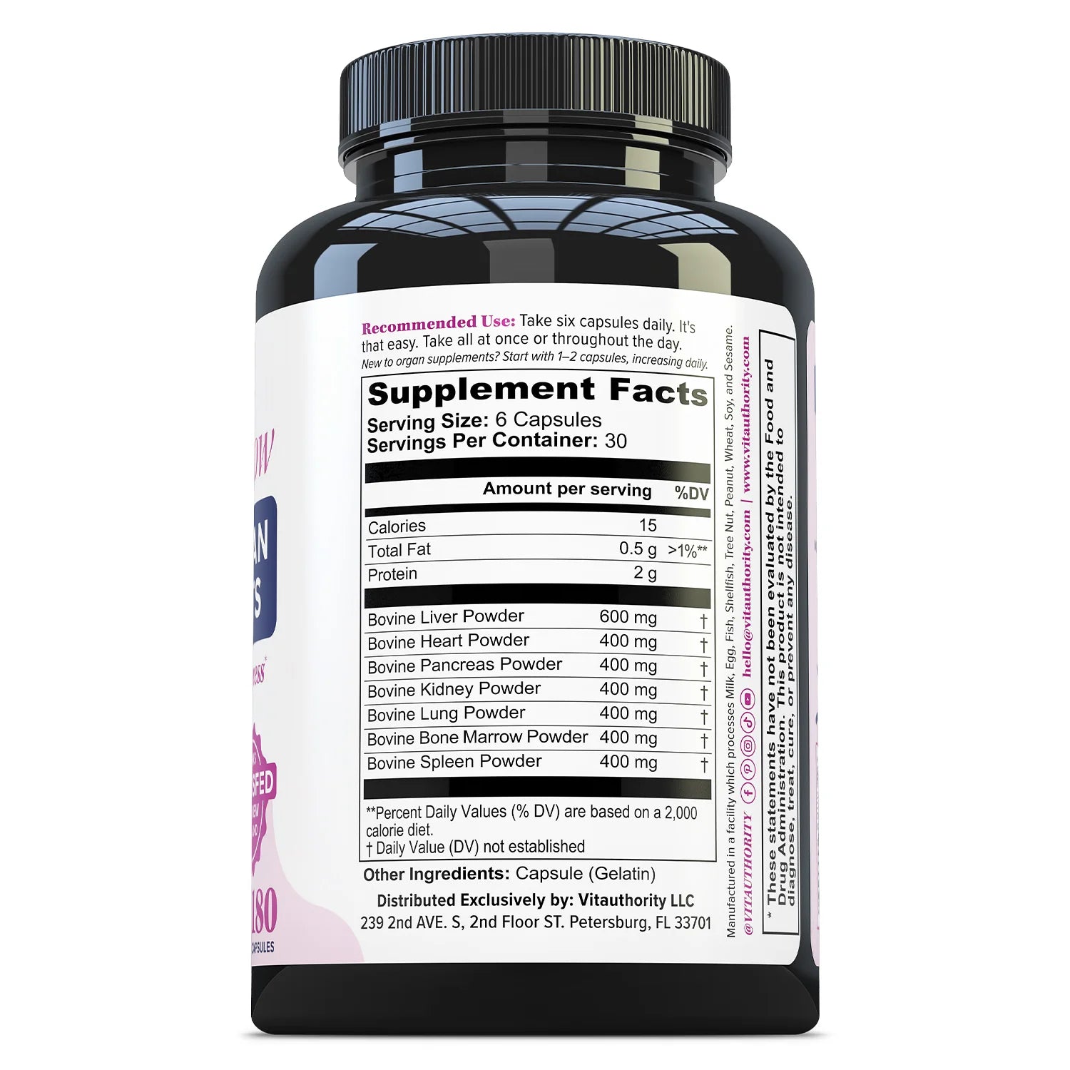 Primal Glow™ Beef Organ Nutrients – 180 Capsules