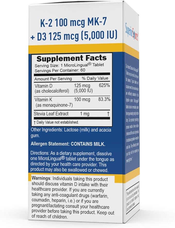 Vitamin K2 + D3 (100mcg & 5000 IU) MicroLingual