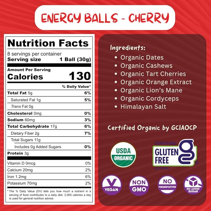 Odd Balls Organic Energy Balls 8.5oz (8 Balls)