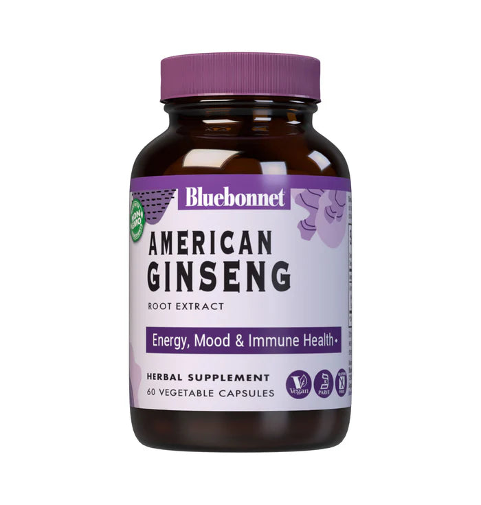 Blue Bonnet American Ginseng Root Extract (60 Vegetable Capsules)