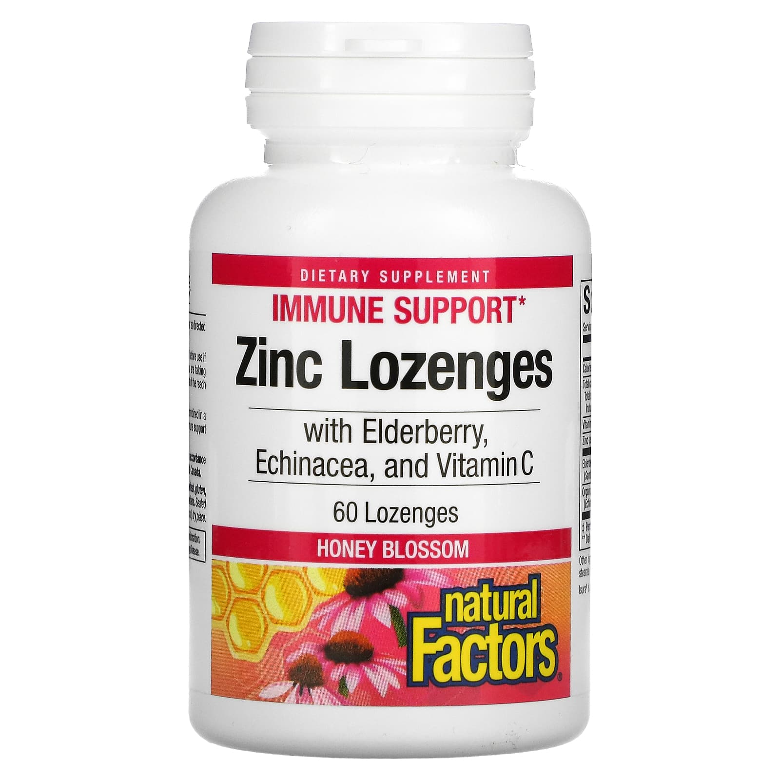 Zinc Lozenges with Elderberry, Echinacea, & Vitamin C (60 Lozenges)