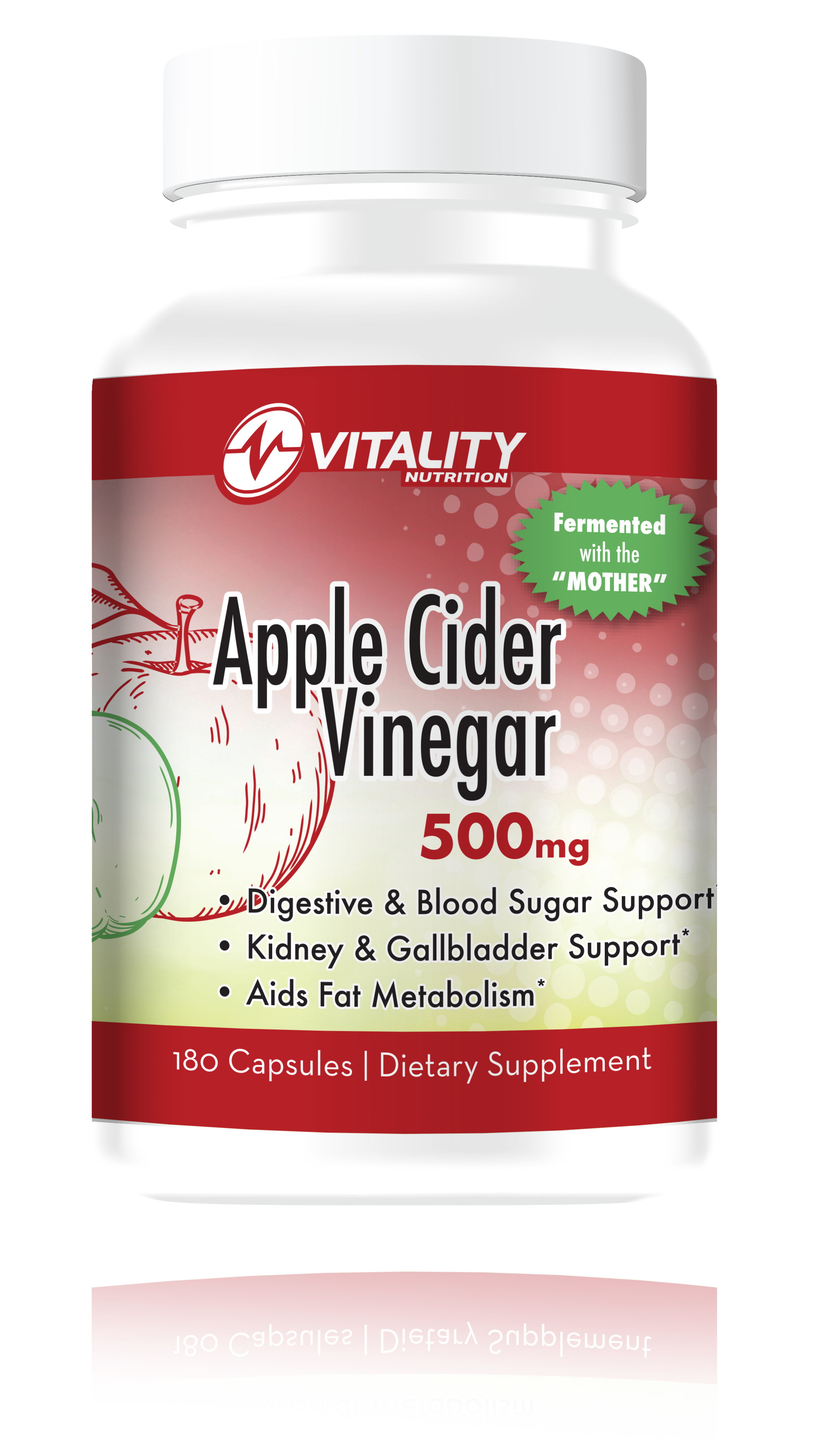NEW! Vitality Nutrition Fermented Apple Cider Vinegar 500mg