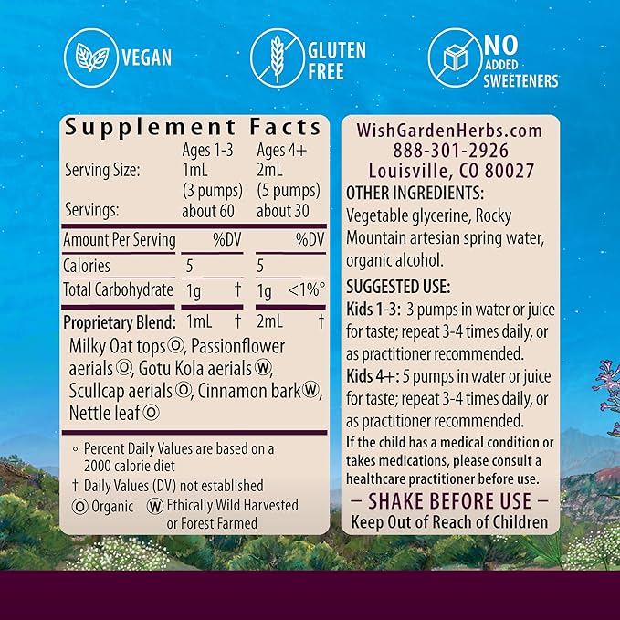 Kids Attention Ally Focus Friend – 2 fl oz (59 mL), Pump‑top Bottle