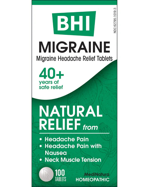 BHI Migraine Relief Tablets – 100 Tablets