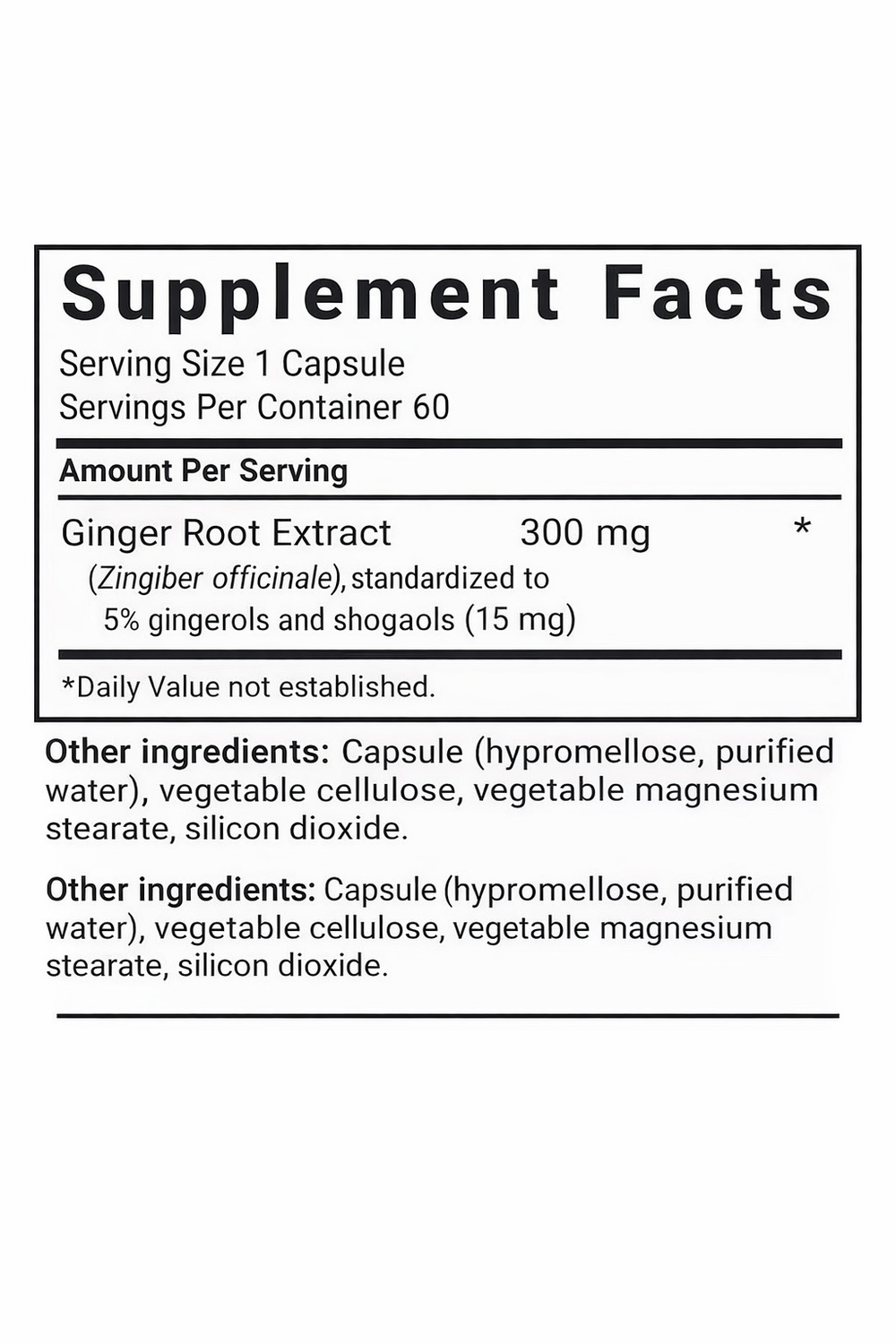 Supplement Facts Panel