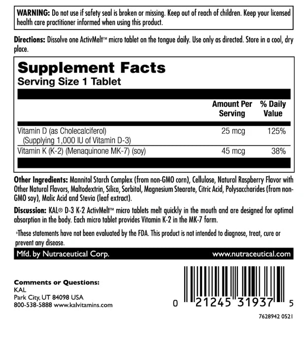 Supplement Facts Panel