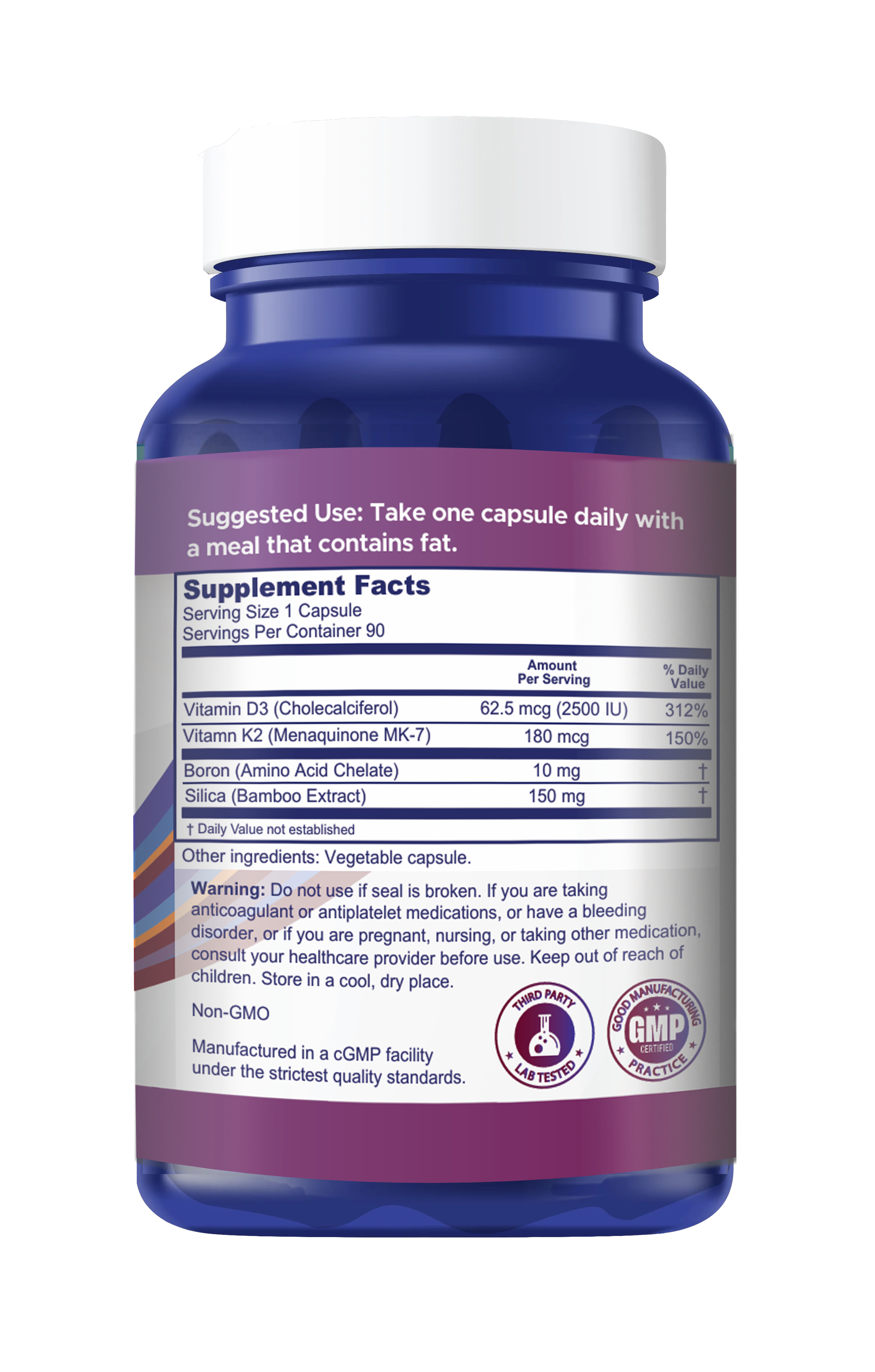 NEW!! Vital D3/K2 - 2500 IU/180 mcg (90 Capsules)