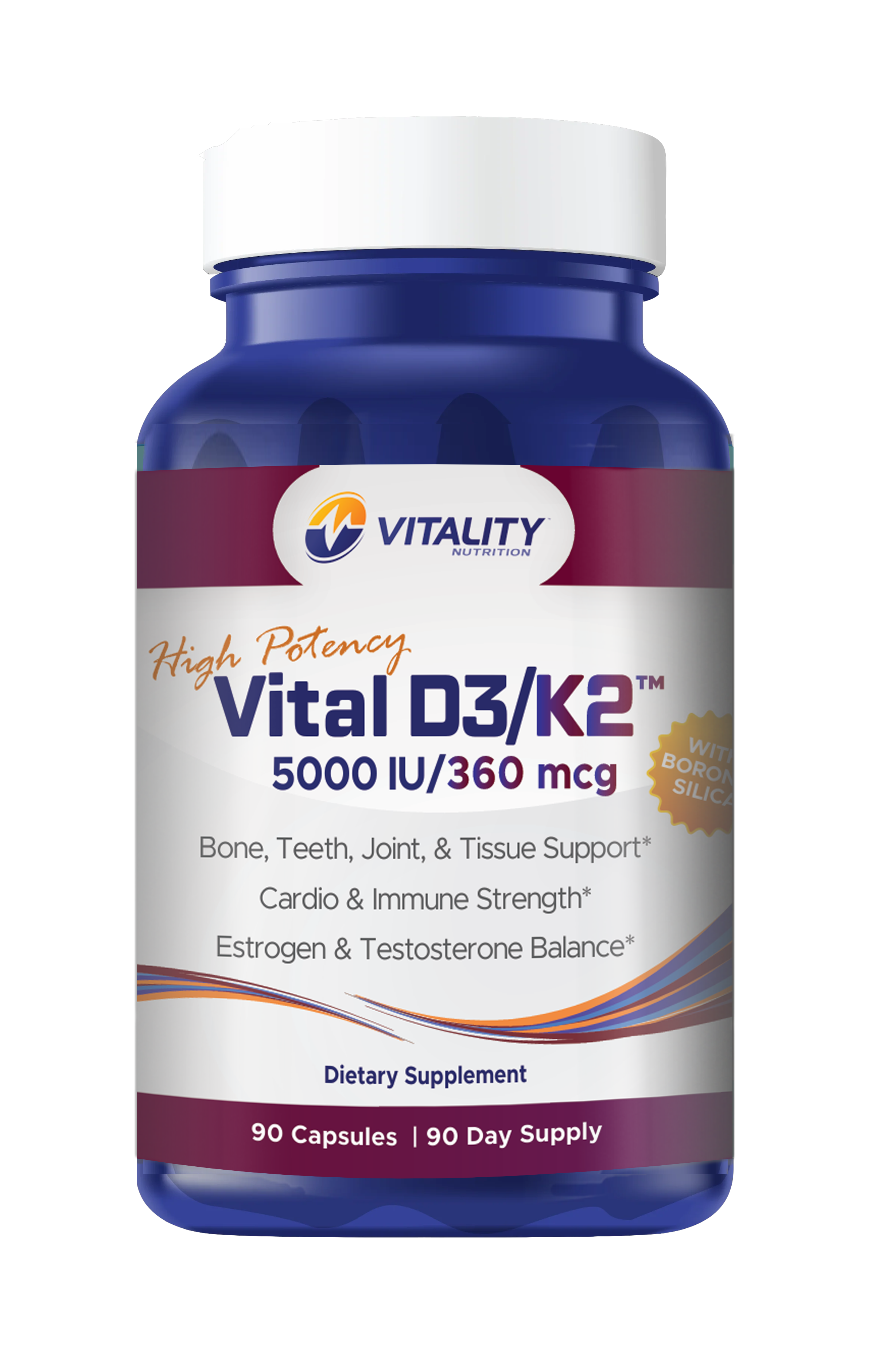 NEW!! Vital D3/K2 - 5000 IU/360 mcg (90 Capsules)