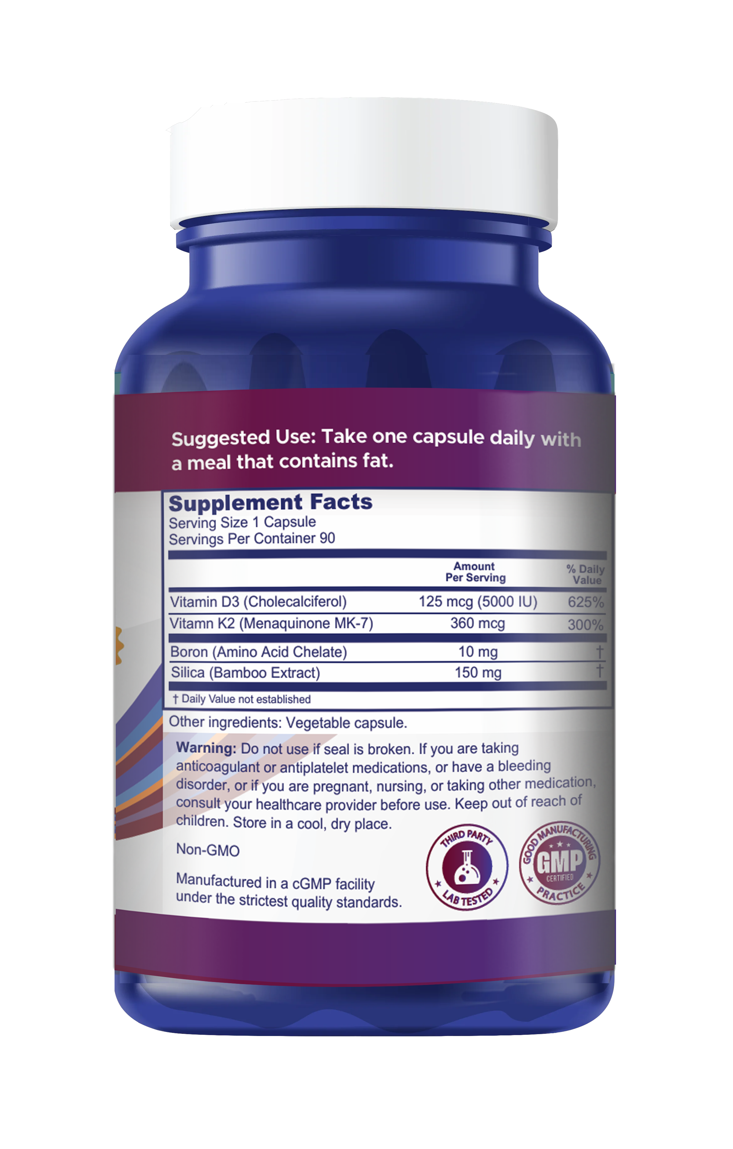 NEW!! Vital D3/K2 - 5000 IU/360 mcg (90 Capsules)