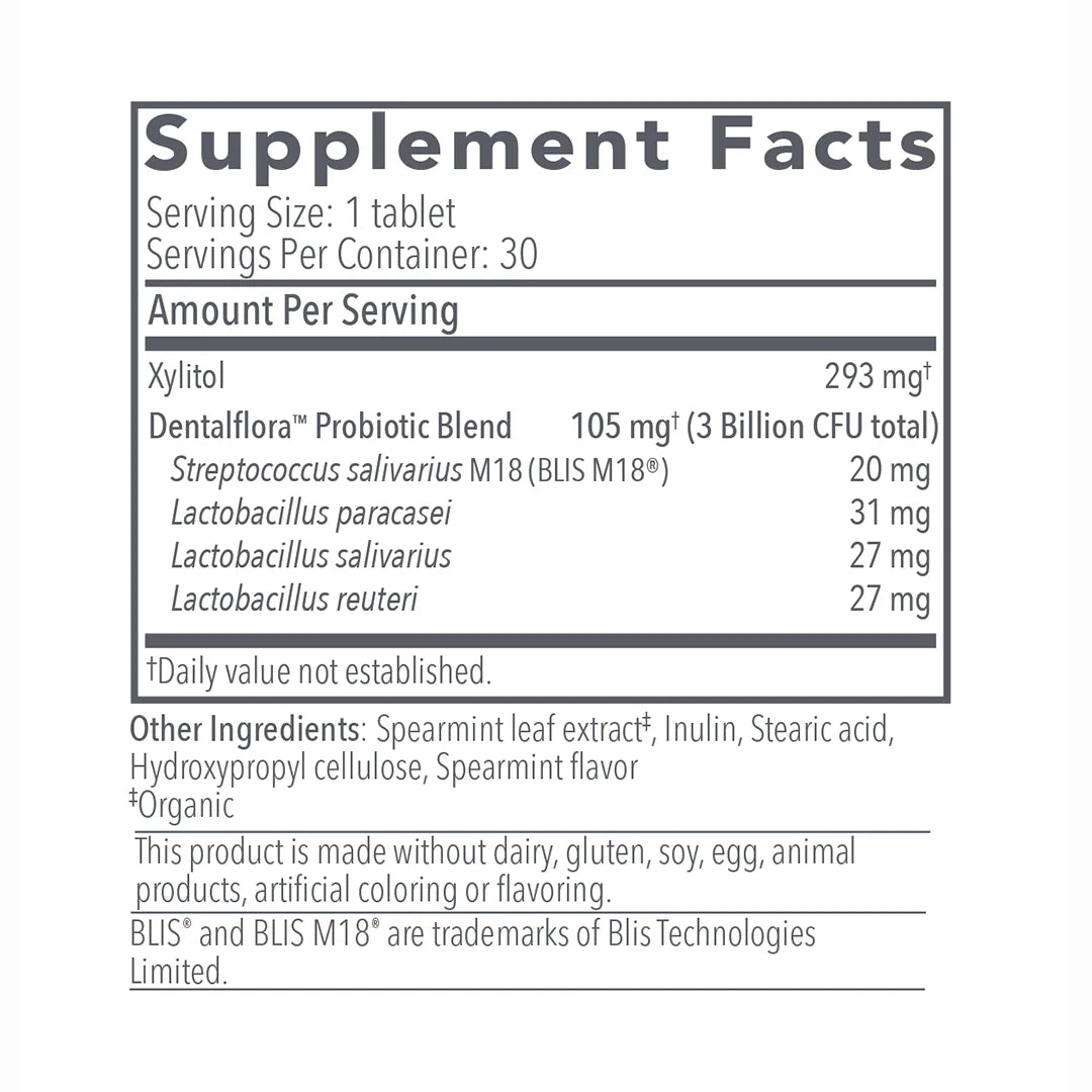 Biocidin Botanicals Dentalflora™ Daily Oral Probiotics – 30 Mint Tablets