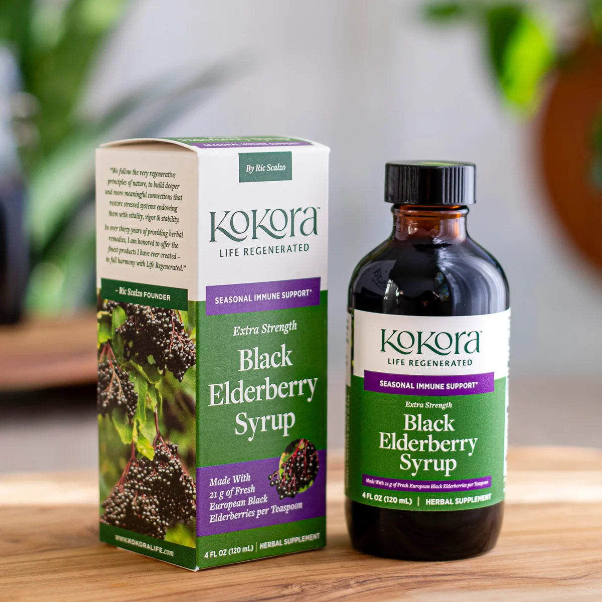 Kokora Extra Strength Black Elderberry Syrup (4 fl oz)