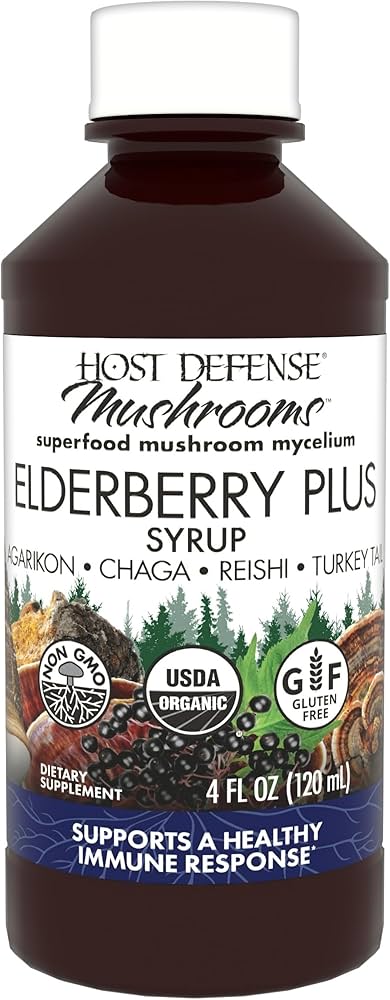 Host Defense Mushrooms Elderberry Plus Syrup 4 fl oz