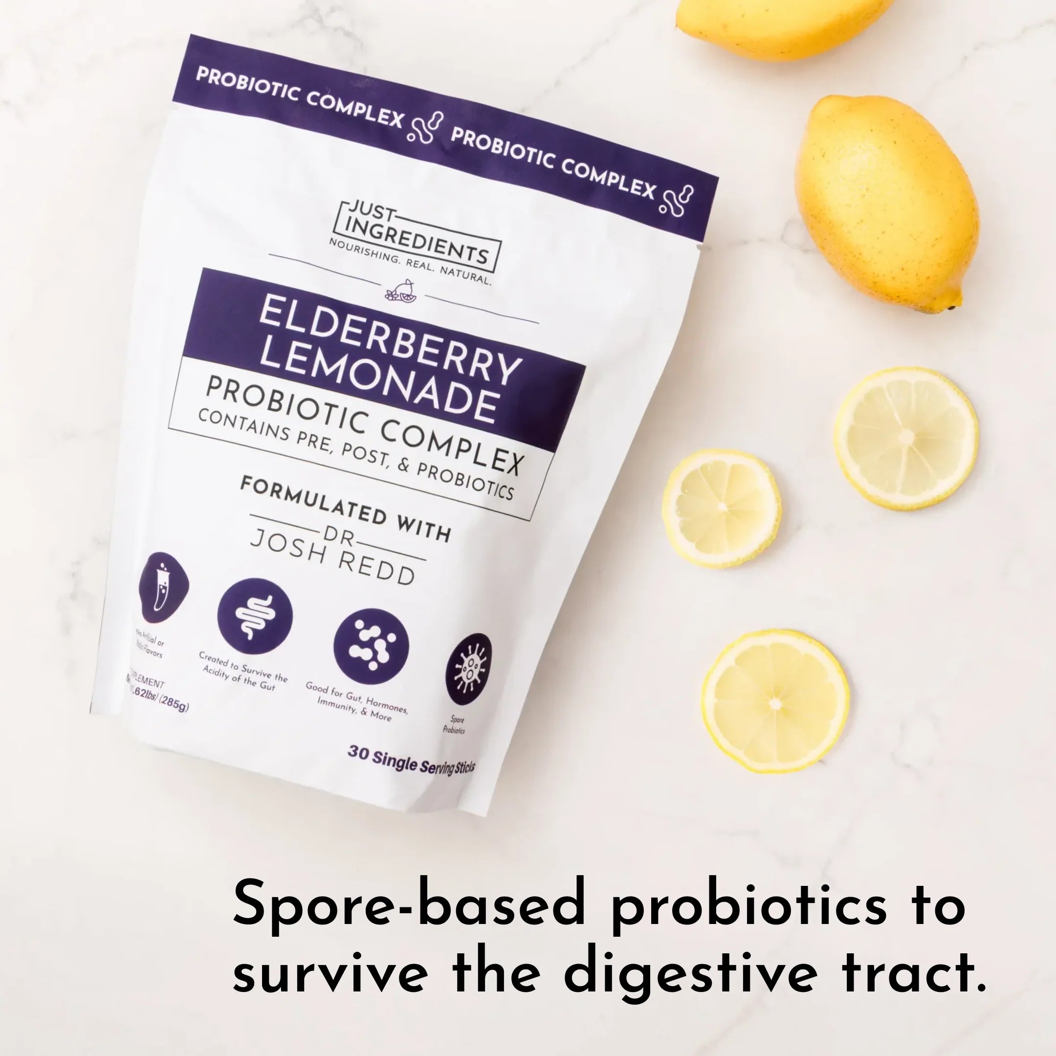 Elderberry Lemonade Probiotic Complex – 30 Single-Serve Packets