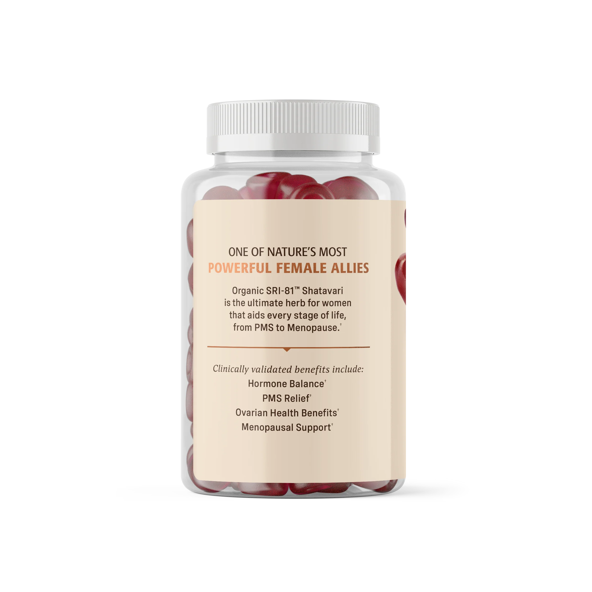 Organic SRI-81™ Shatavari Gummies for Women — Pomegranate + Raspberry, 60 Vegan Gummies