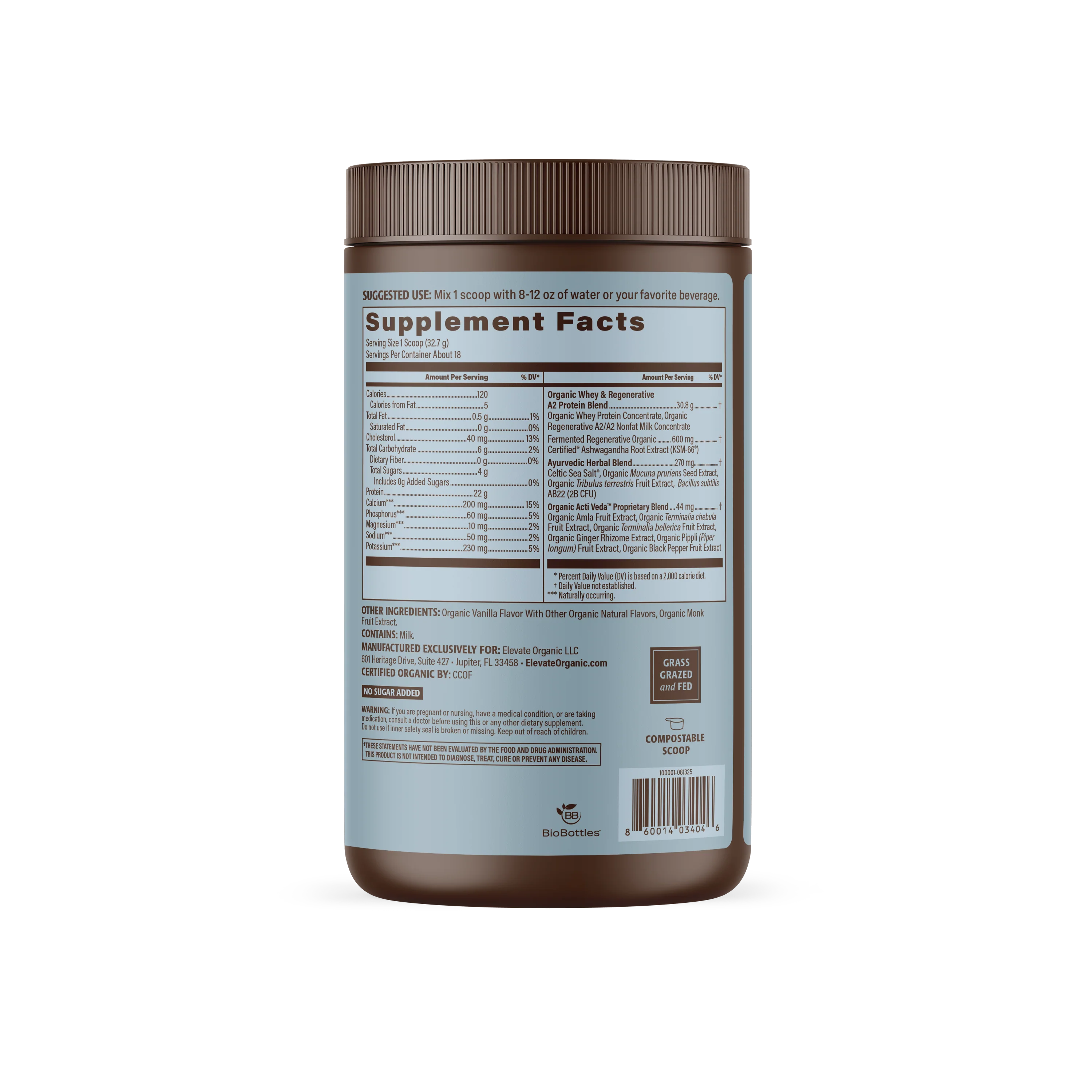 Organic Men’s Protein – Grass-Fed Whey Protein 1 lb (454 g)