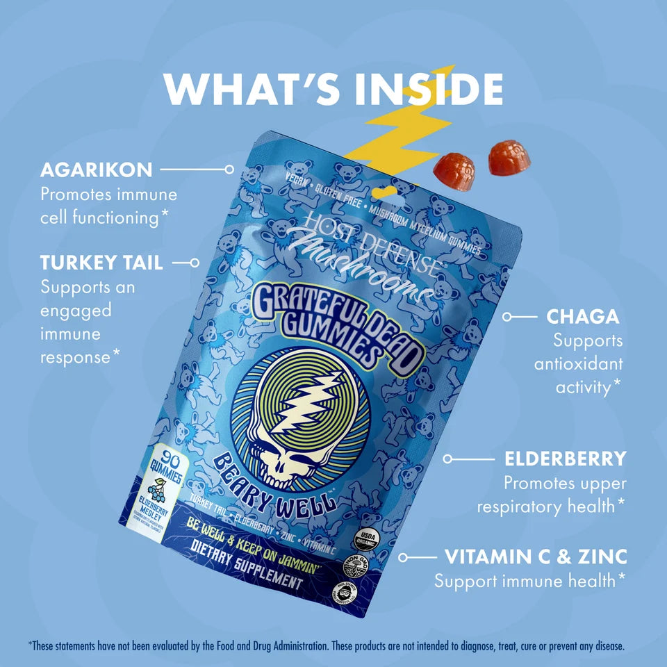 Host Defense Grateful Dead Beary Well Immune Gummies