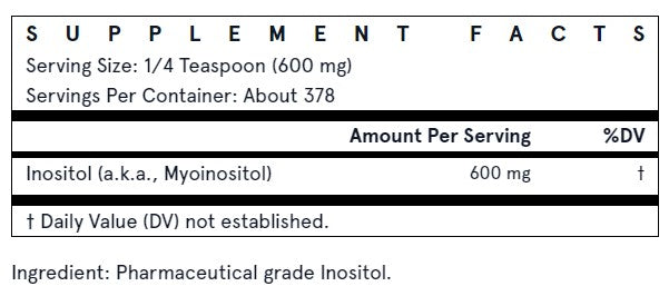 Inositol Powder 600mg per serving 8 oz.