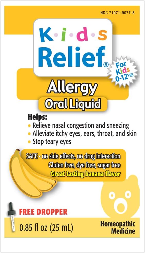 Kids Relief® Allergy Oral Liquid – 0.85 fl oz (25 mL), Banana Flavor, with Dropper