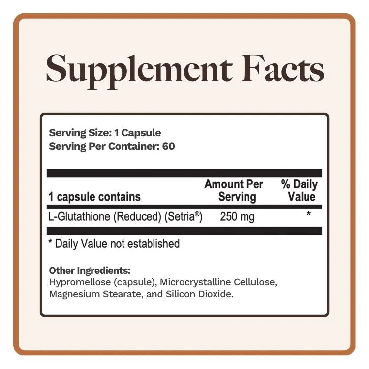 L-Glutathione (60 Capsules) Vitality Nutrition L-Glutathione (60 Capsules) Vitality Nutrition
