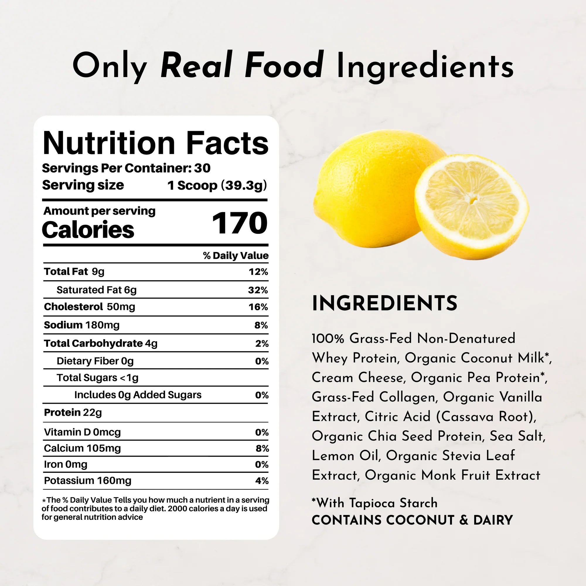 Just Ingredients Protein Powder - Lemon Swish