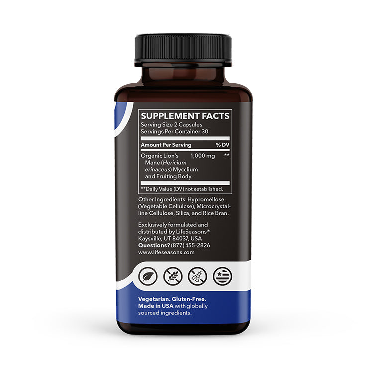 Lion’s Mane Mushroom, 1 000 mg, 60 Veg Capsules