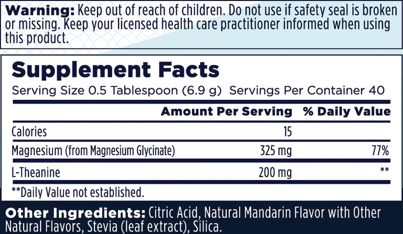 Supplement Facts Panel