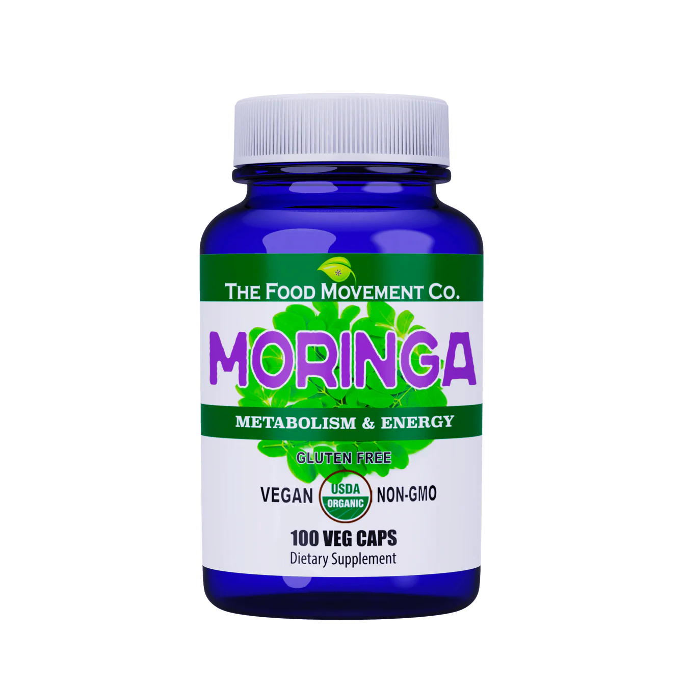 The Food Movement Moringa, Organic – 100 Veg Caps