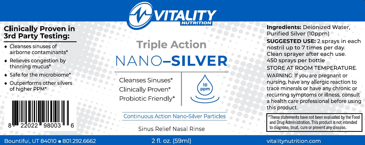Triple Action Nano-Colloidal Silver Nasal Rinse