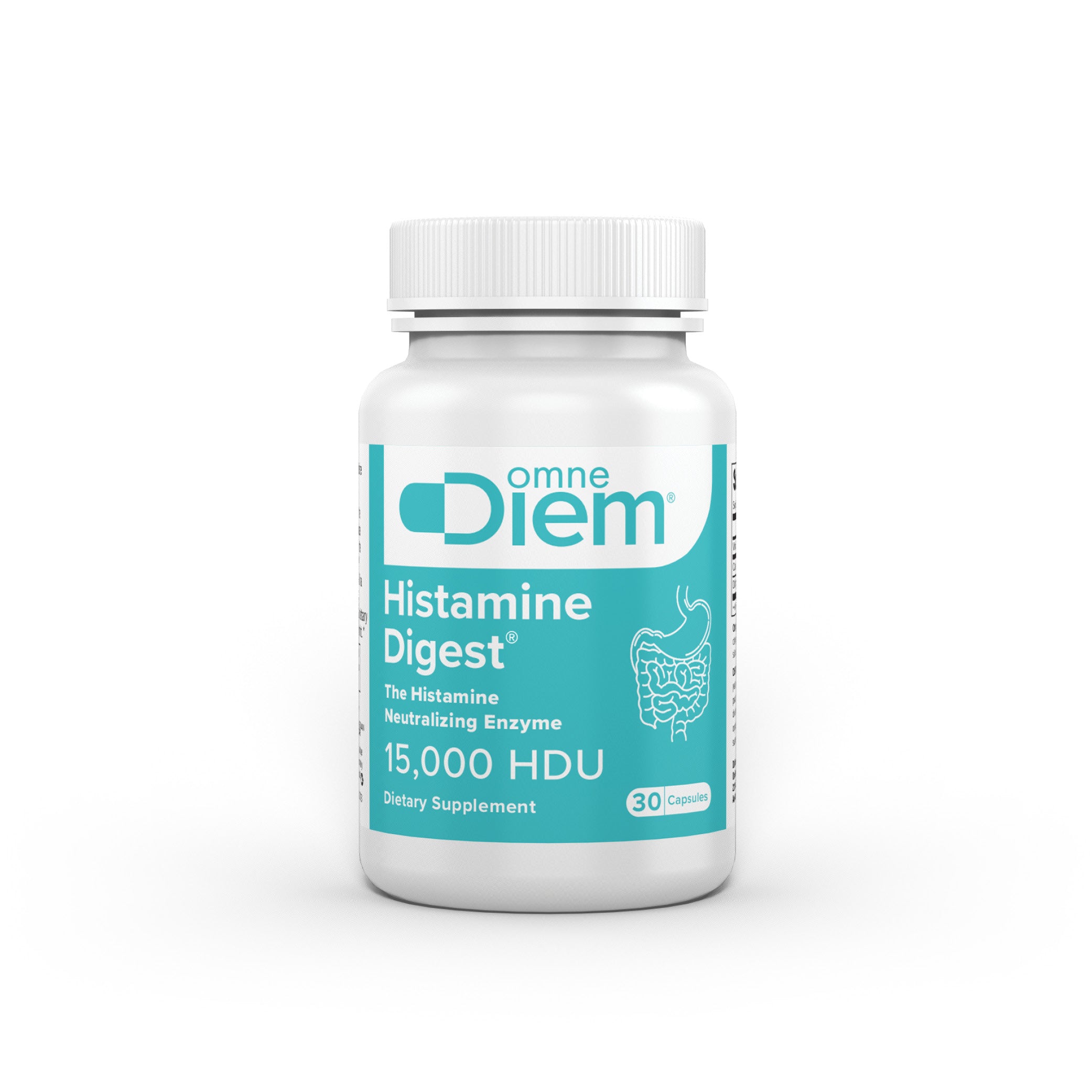 OmneDiem Histamine Digest — 15,000 HDU (2.1 mg DAO) — 30 Capsules