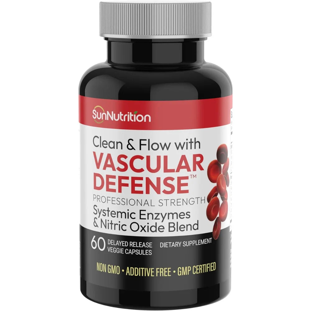 Sun Nutrition Vascular Defense Systemic Enzyme & N.O. Blend (60 Capsules)