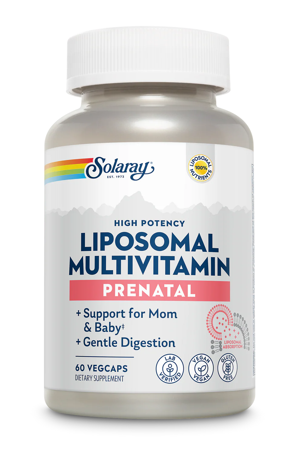Solaray Liposomal Prenatal Multivitamin – 60 VegCaps (30-Day Supply)