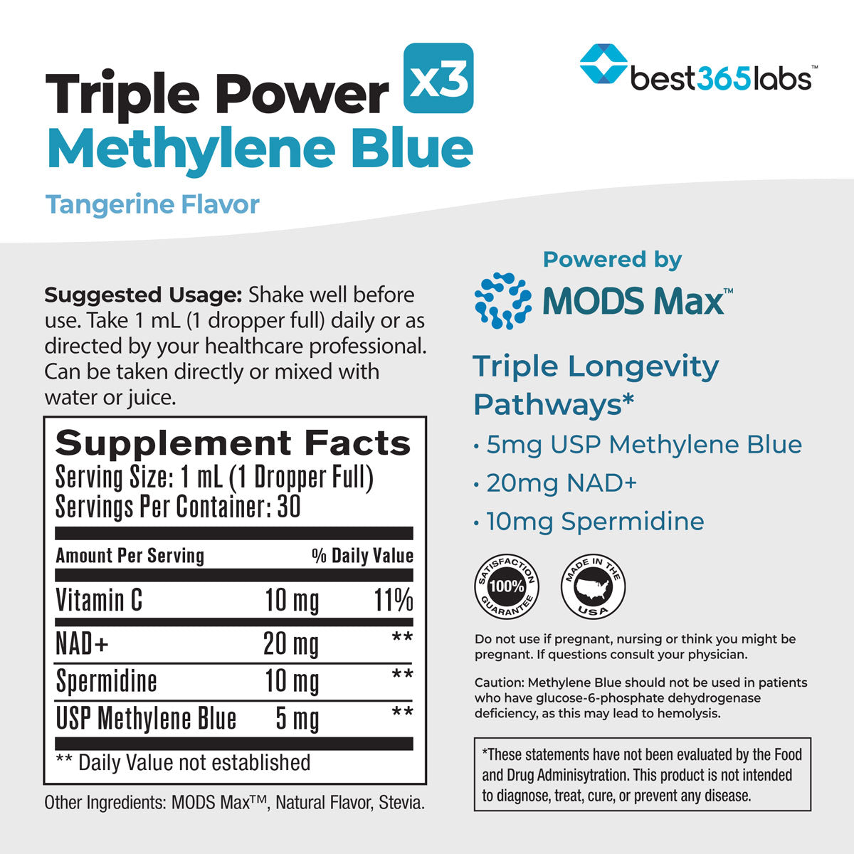 Best365 Labs Triple Power Methylene Blue – Liquid Drops