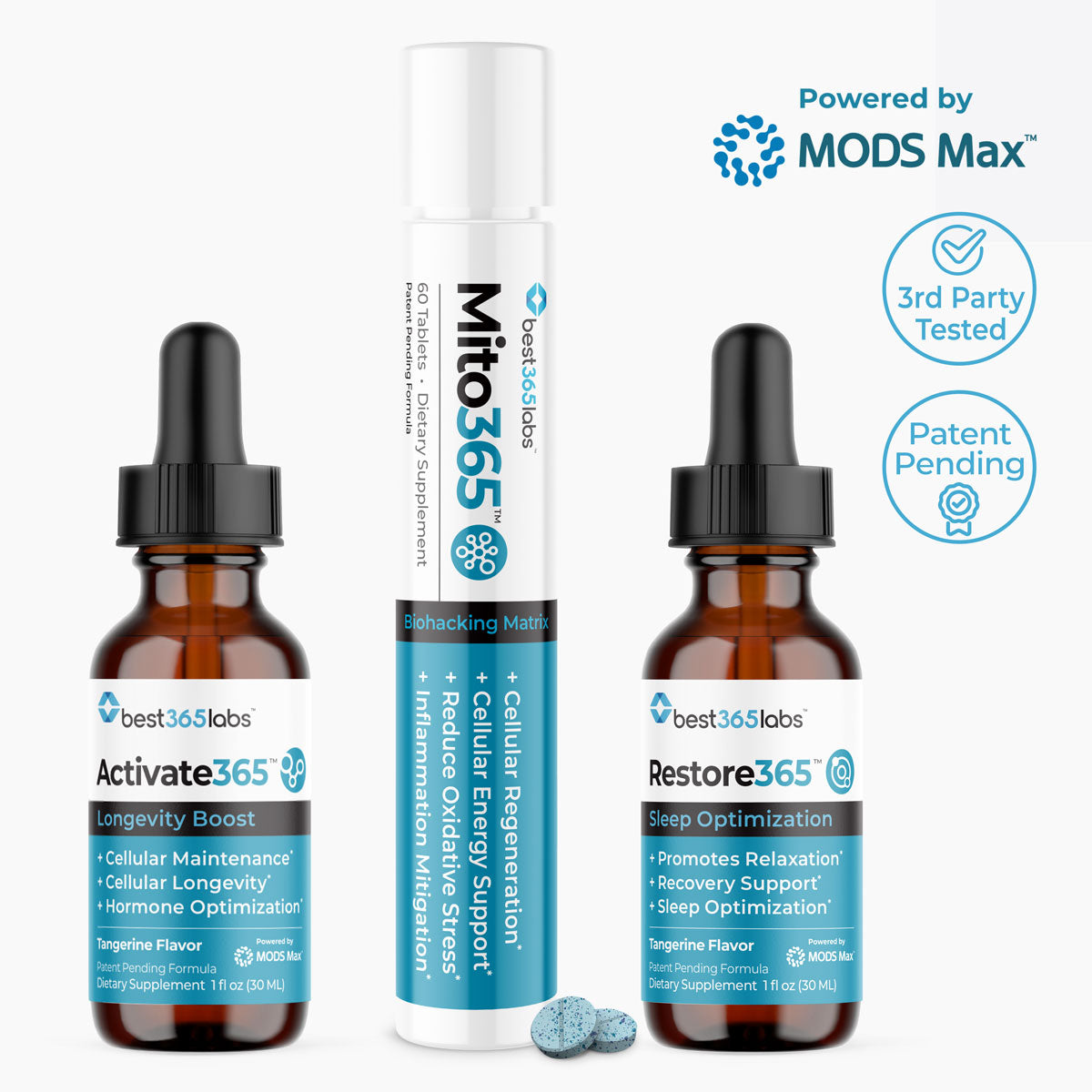 Best365Labs Ultimate Cellular Optimization System – Complete 3‑Part Pack (Activate365 + Mito365 + Restore365)