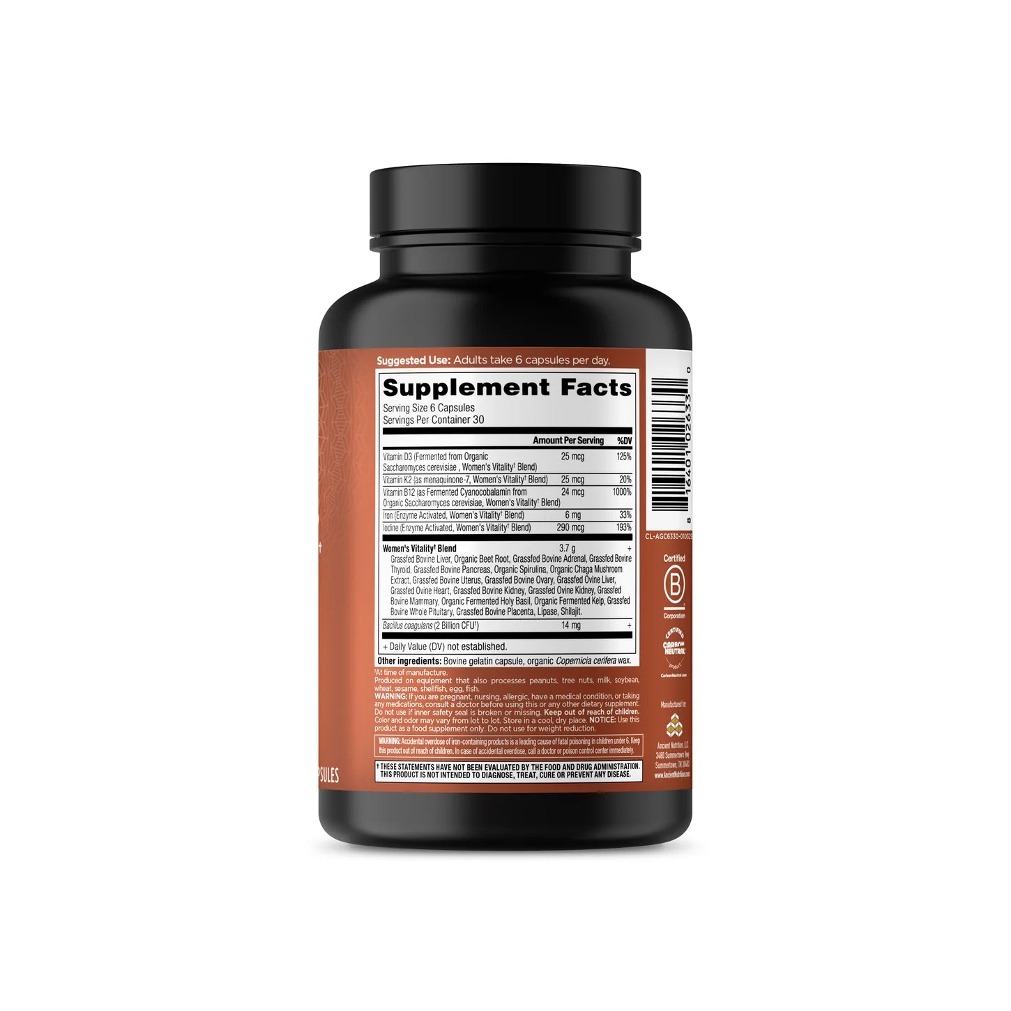 Ancient Nutrition Women's Vitality™ – 180 Capsules