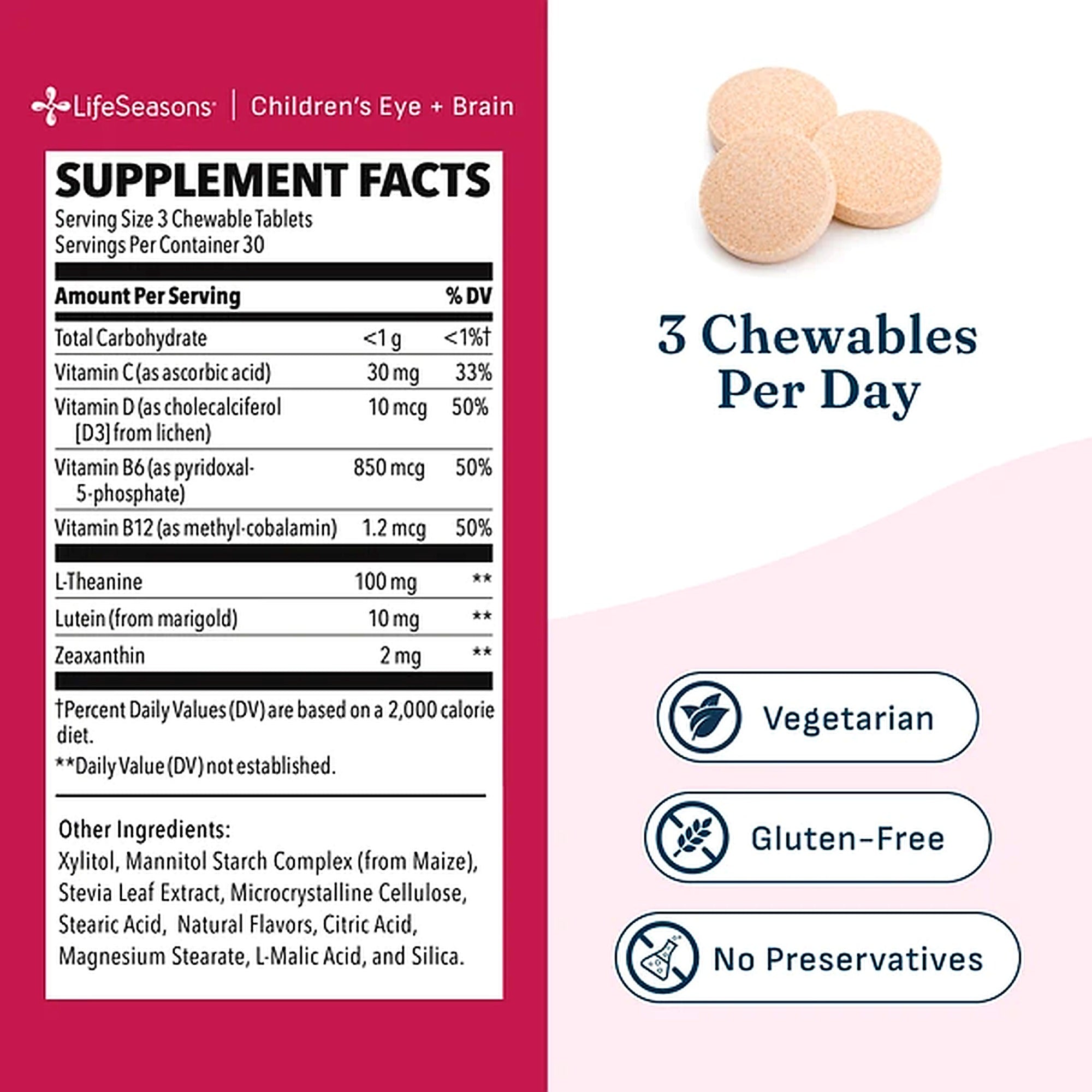 LifeSeasons Children’s Eye + Brain®  (90 Chewable)