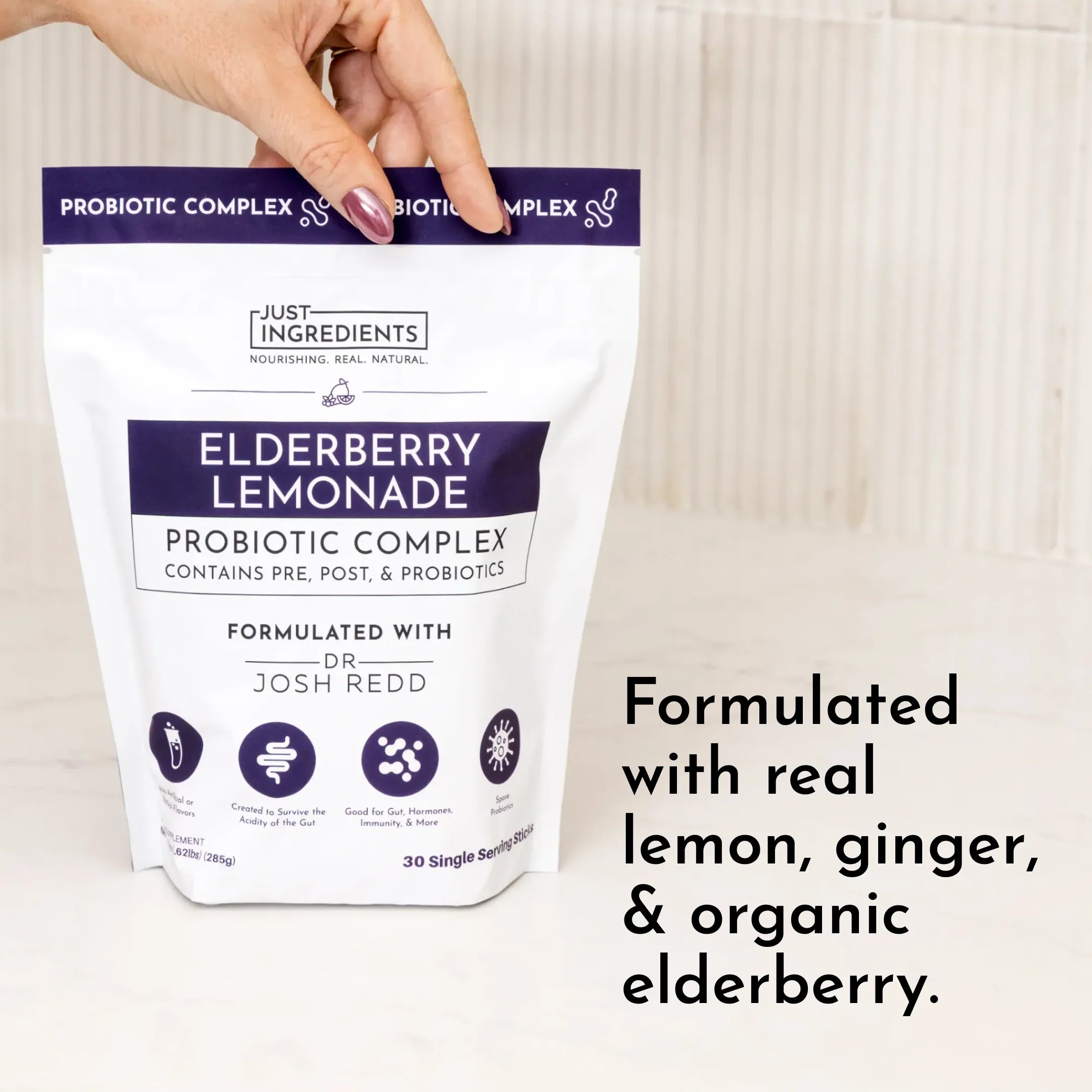 Elderberry Lemonade Probiotic Complex – 30 Single-Serve Packets