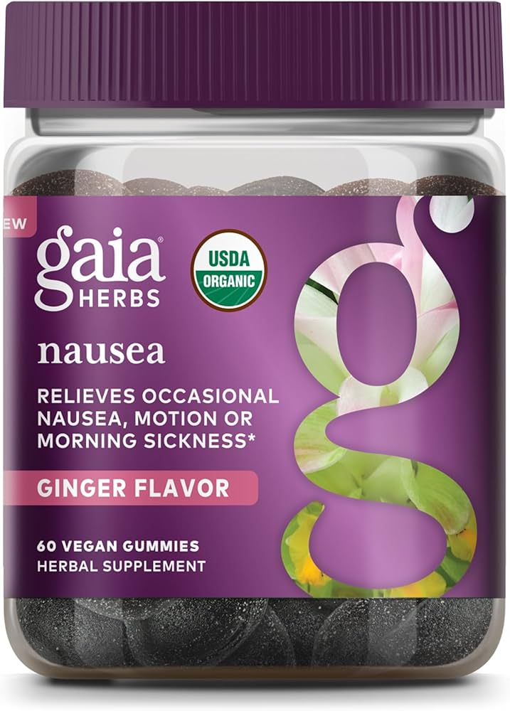 Gaia Herbs Nausea Gummies Ginger Flavor 60 ct