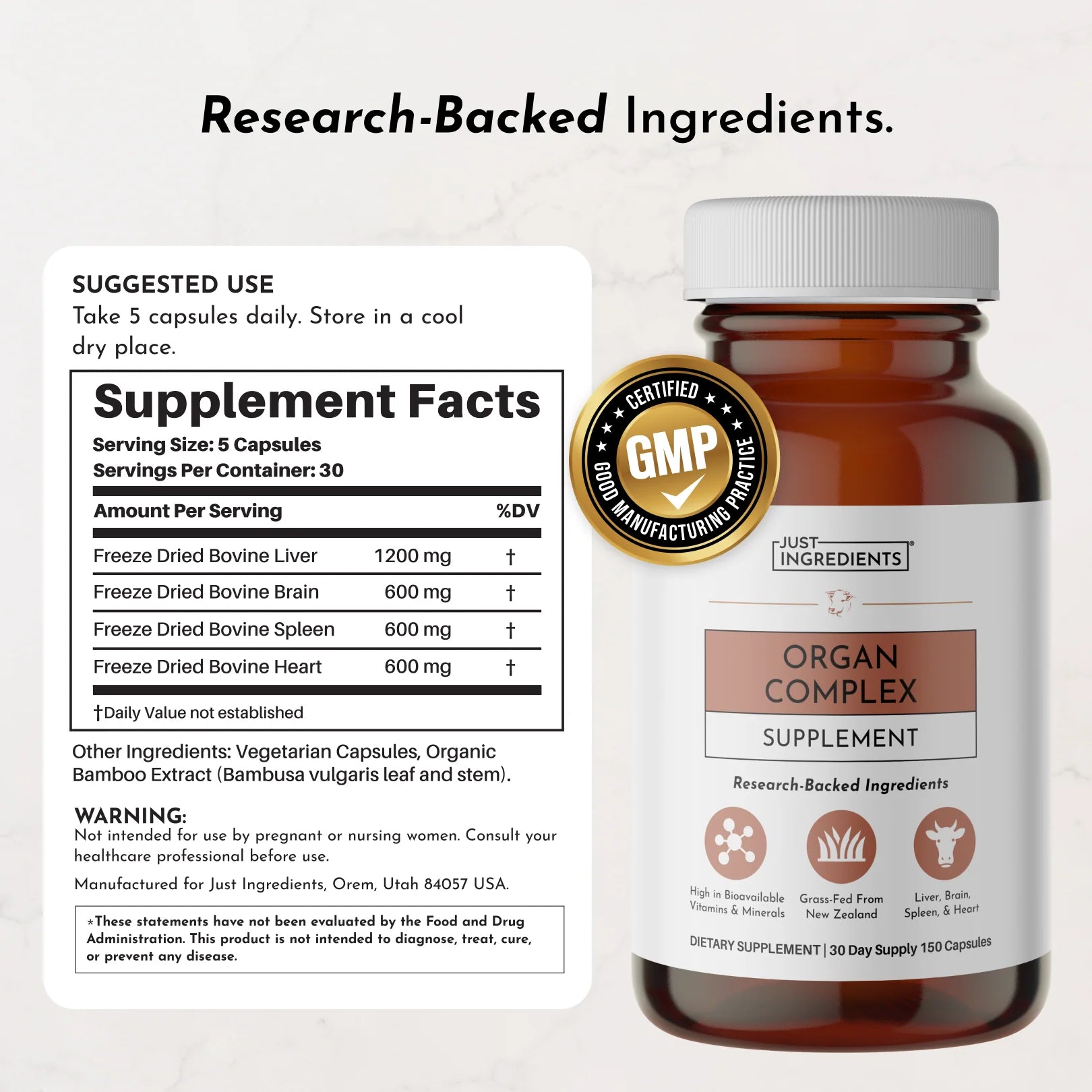 Organ Complex – 150 Capsules / 30 Servings