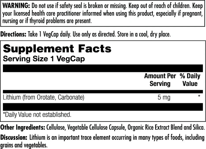 Supplement Facts Panel
