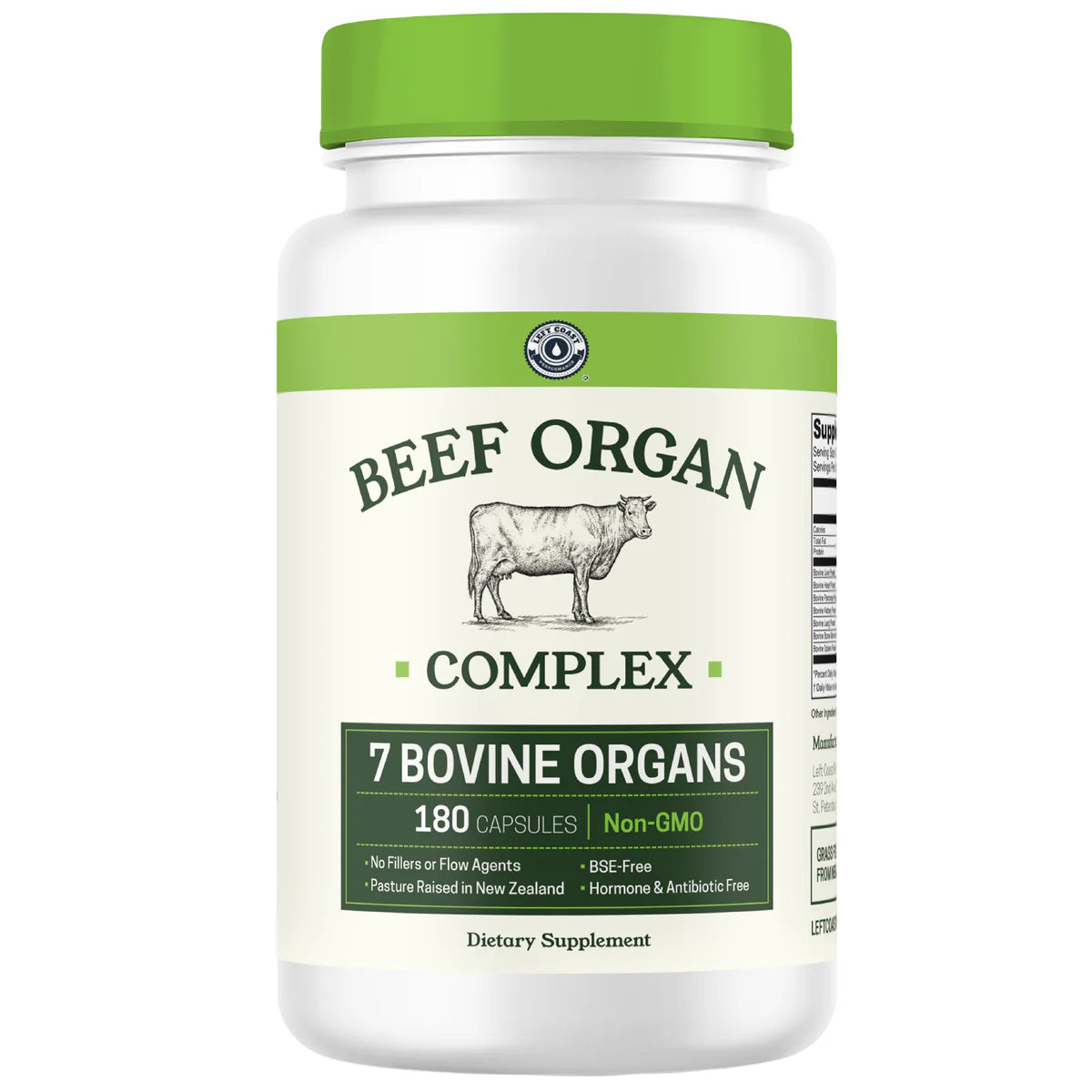 Left Coast Performance Beef Organ Complex – 180 Capsules