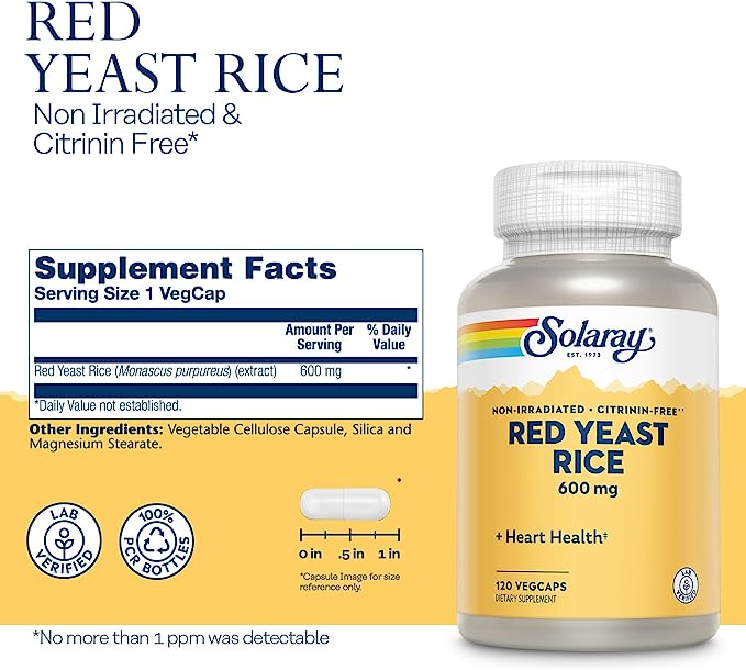 Solaray Red Yeast Rice 600mg (120 Capsules)