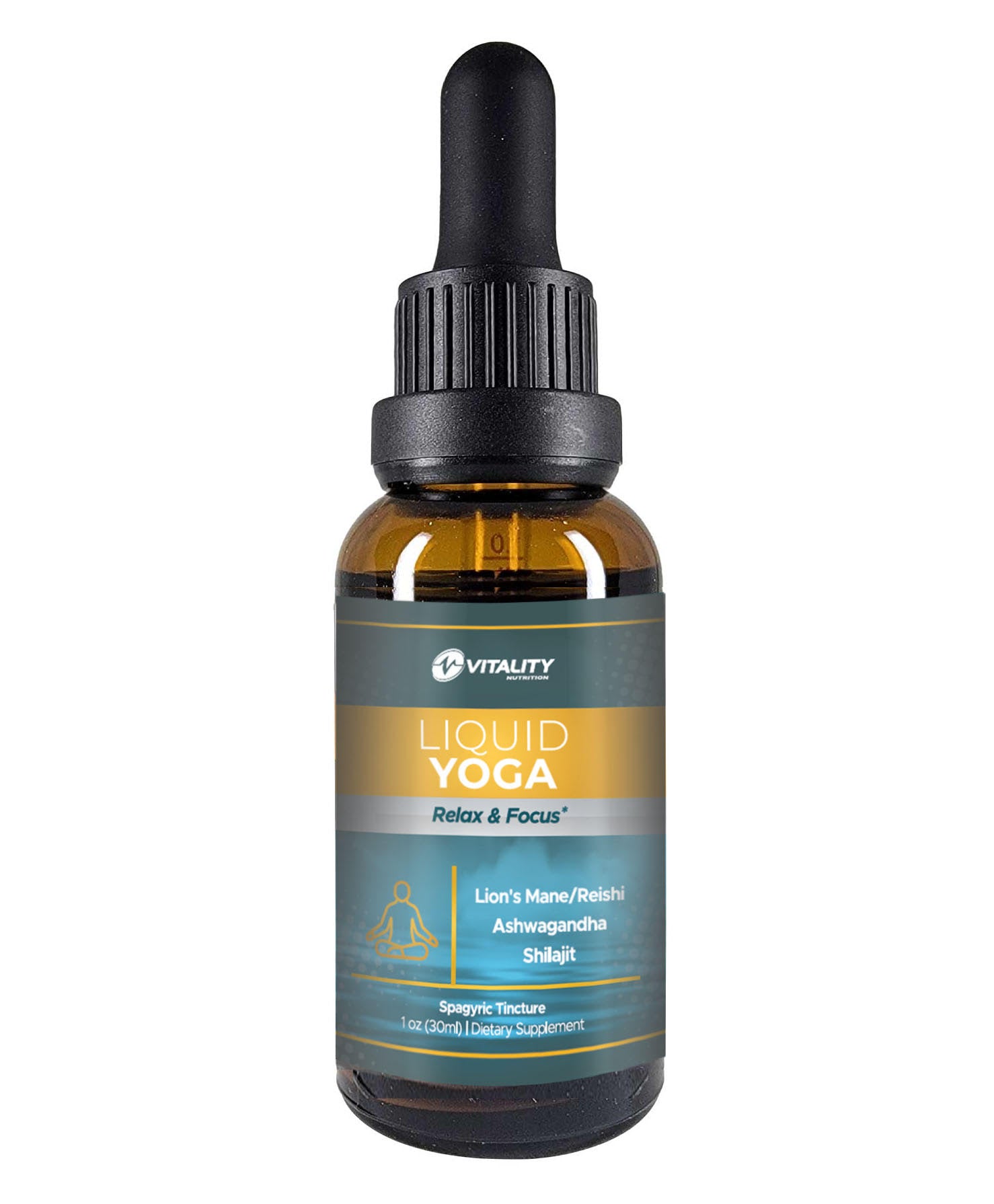 NEW - Vitality Nutrition Liquid Yoga Lion's Mane Mushroom/Herb Tincture 1 fl oz (30 Servings)