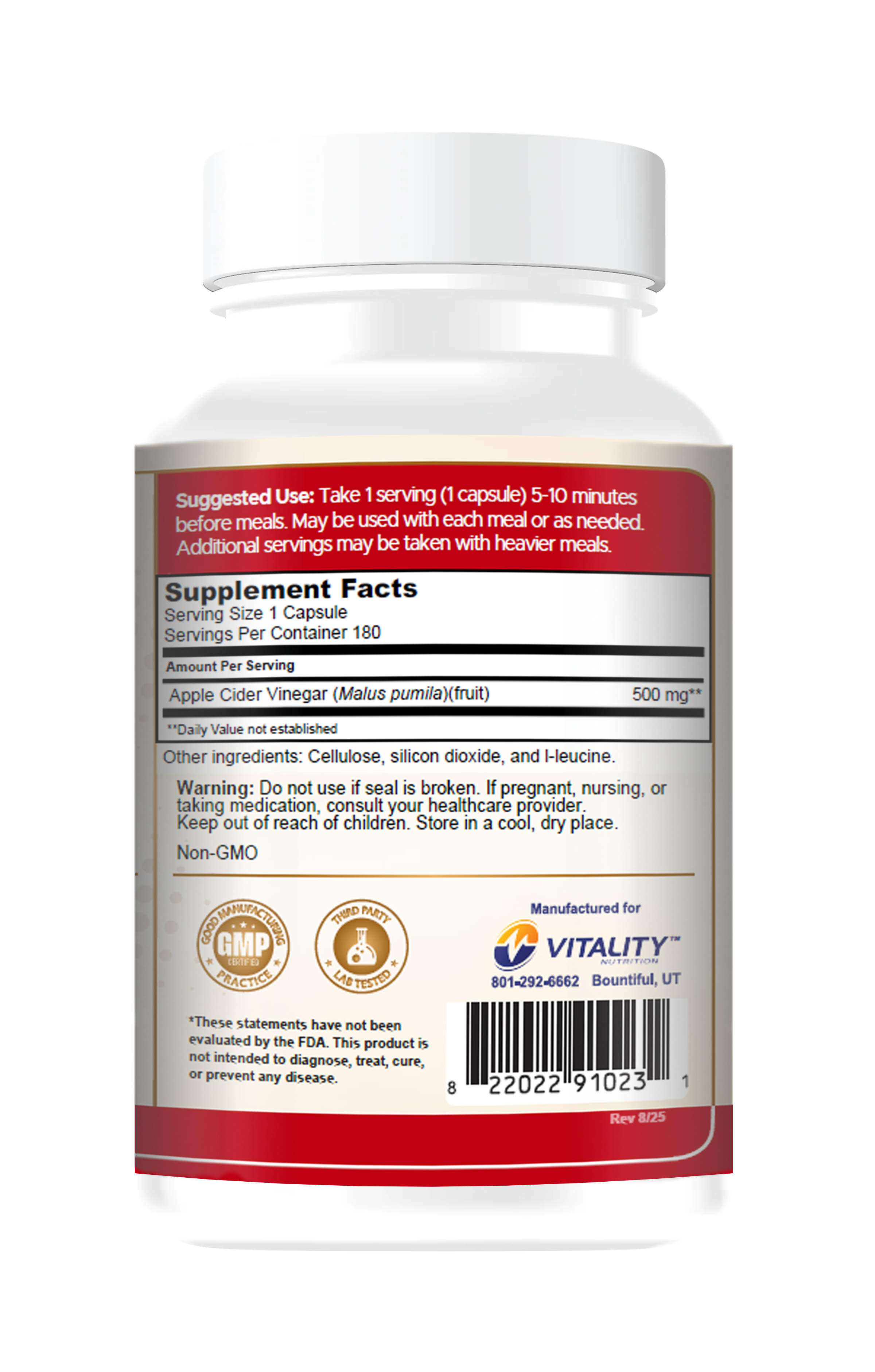 Fermented Apple Cider Vinegar 500mg