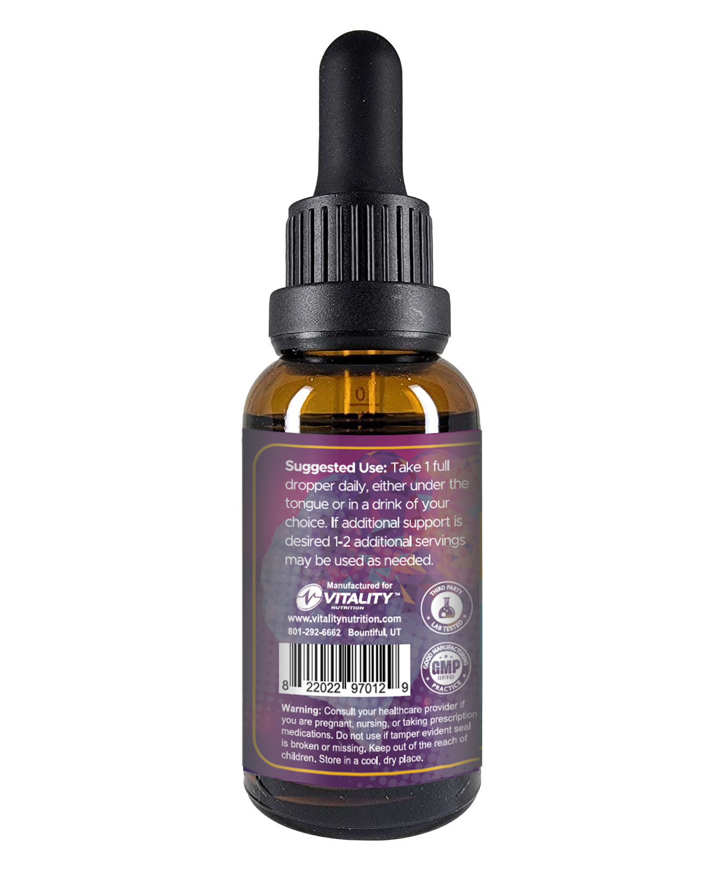 NEW - Vitality Nutrition Mind Fuel Lion's Mane Mushroom/Herb Tincture 1 fl oz (30 servings)